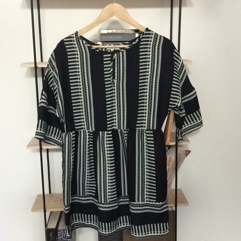 patterned babydoll dress